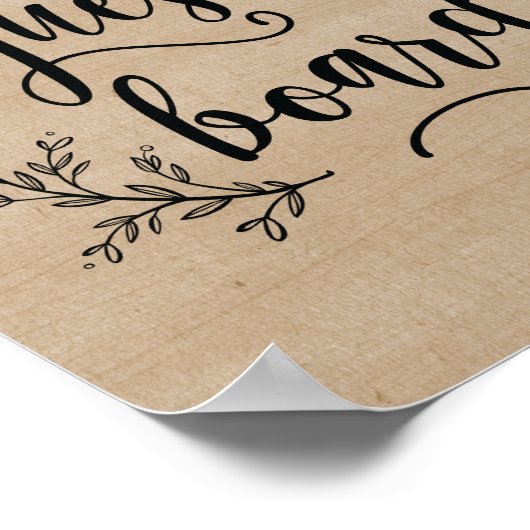 素朴つる植物結婚ズゲストボードサイン ポスター (角)