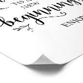 素朴つる植物。ブラックフォント結婚のデザート ポスター (角)