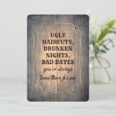 素朴でおもしろいな新婦付添人/メイド・オブ・オーナー(花嫁付き添い人)の提案 招待状 (スタンド正面)