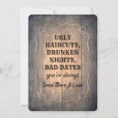 素朴でおもしろいな新婦付添人/メイド・オブ・オーナー(花嫁付き添い人)の提案 招待状 (正面)