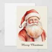 素朴でかわいいレトロなクラシックサンタクロース シーズンカード (正面/裏面)
