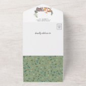 素朴でかわいい森の動物 ベビーシャワー オールインワン招待状 (外側)