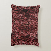 素朴でもつれたワイヤーの赤い絡み合ったネットワーク アクセントクッション (裏面(縦))