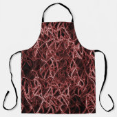 素朴でもつれたワイヤーの赤い絡み合ったネットワーク エプロン (正面)