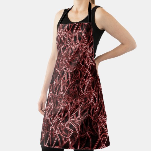 素朴でもつれたワイヤーの赤い絡み合ったネットワーク エプロン (インサイチュ)