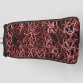 素朴でもつれたワイヤーの赤い絡み合ったネットワーク ゴルフヘッドカバー (正面)