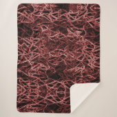 素朴でもつれたワイヤーの赤い絡み合ったネットワーク シェルパブランケット (正面)