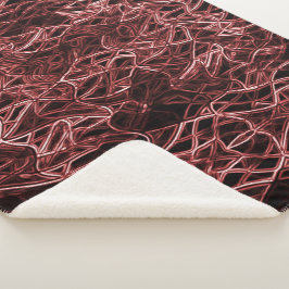 素朴でもつれたワイヤーの赤い絡み合ったネットワーク シェルパブランケット