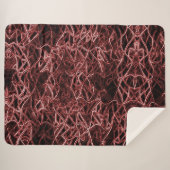 素朴でもつれたワイヤーの赤い絡み合ったネットワーク シェルパブランケット (正面(横))