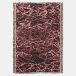 素朴でもつれたワイヤーの赤い絡み合ったネットワーク スローブランケット