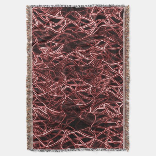 素朴でもつれたワイヤーの赤い絡み合ったネットワーク スローブランケット (正面縦)