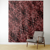 素朴でもつれたワイヤーの赤い絡み合ったネットワーク タペストリー (インサイチュ)