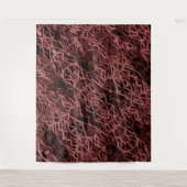 素朴でもつれたワイヤーの赤い絡み合ったネットワーク タペストリー (正面)