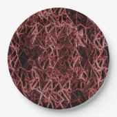 素朴でもつれたワイヤーの赤い絡み合ったネットワーク ペーパープレート (正面)