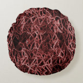 素朴でもつれたワイヤーの赤い絡み合ったネットワーク ラウンドクッション (正面)
