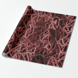 素朴でもつれたワイヤーの赤い絡み合ったネットワーク ラッピングペーパー