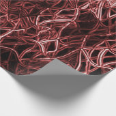 素朴でもつれたワイヤーの赤い絡み合ったネットワーク ラッピングペーパー (角)