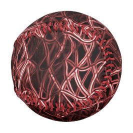 素朴でもつれたワイヤーの赤い絡み合ったネットワーク 野球ボール