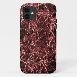 素朴でもつれたワイヤーの赤い絡み合ったネットワーク iPhone 11 ケース
