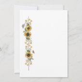 素朴でエレガントなひまわりと蝶のウェディング 招待状 (裏面)