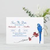 素朴でエレガントなユニークな鳥の結婚式のお知らせ 招待状 (スタンド正面)