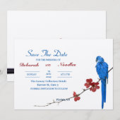 素朴でエレガントなユニークな鳥の結婚式のお知らせ 招待状 (正面/裏面)