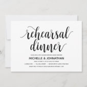 素朴でエレガントな結婚式のリハーサルの夕食の招待状 招待状 (正面)