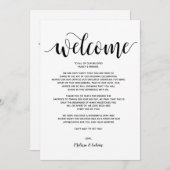 素朴でエレガントな結婚式の歓迎された、旅程カード プログラム (正面/裏面)