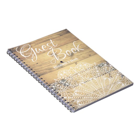 素朴でエレガントな農家の曼荼羅の来客名簿 ノートブック (右側)