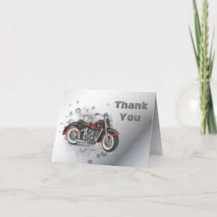 素朴でグランジなMotorcyleのバイクもしくは自転車に乗る人の結婚式 サンキューカード