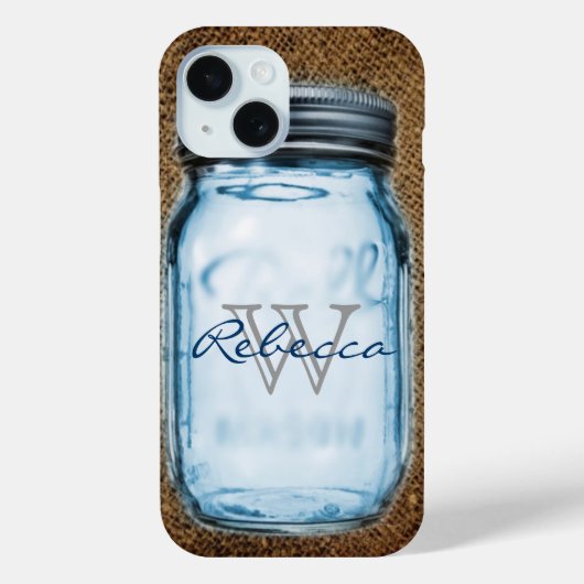 素朴でシックなウエスタンブルップのカスタマイズ可能なメイソンジャー Case-Mate iPhoneケース (裏面)