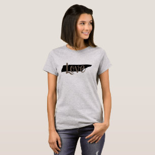 素朴でシックなテネシーLOVE in script Tシャツ