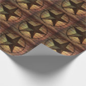 素朴でシックなバームウッドテキサス州スター結婚ウェスタン ラッピングペーパー (角)