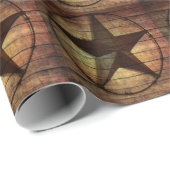 素朴でシックなバームウッドテキサス州スター結婚ウェスタン ラッピングペーパー (ロールコーナー)