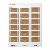 素朴でシックなバーラップおよびレースの国の結婚式 ラベル (フルシート)