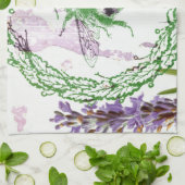 素朴でシックなフランスのカントリーラベンダーヴィンテージビー キッチンタオル (折り畳み)