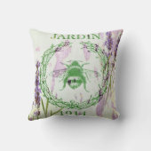 素朴でシックなフランスのカントリーラベンダーヴィンテージビー クッション (裏面)