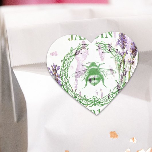 素朴でシックなフランスのカントリーラベンダーヴィンテージビー ハートシール