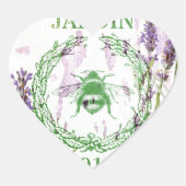 素朴でシックなフランスのカントリーラベンダーヴィンテージビー ハートシール (正面)