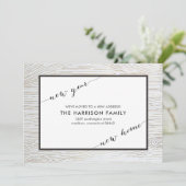 素朴でシックな金ゴールドの木製の移動発表 案内状 (スタンド正面)