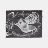 素朴でシックな黒板フランスの田舎者 フリースブランケット (正面(横))