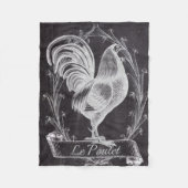 素朴でシックな黒板フランスの田舎者 フリースブランケット (正面)