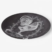 素朴でシックな黒板フランスの田舎者 ペーパープレート (アングル)