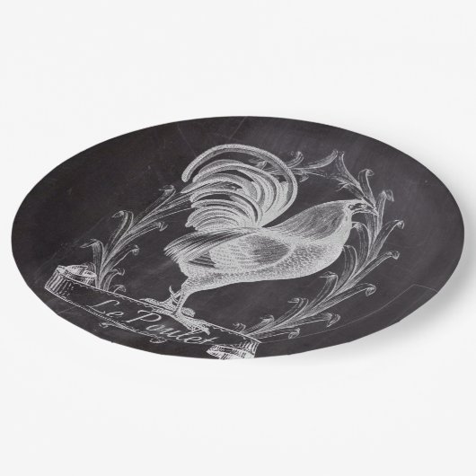 素朴でシックな黒板フランスの田舎者 ペーパープレート (アングル)