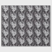 素朴でシックな黒板フランスの田舎者 ラッピングペーパー (フラット)