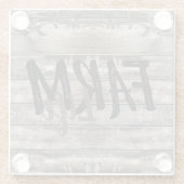 素朴でシックなFARM LIFE in script ガラスコースター (裏面)