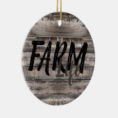 素朴でシックなFARM LIFE in script セラミックオーナメント (右)