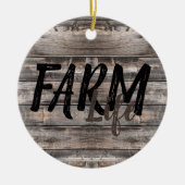 素朴でシックなFARM LIFE in script セラミックオーナメント (正面)