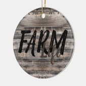 素朴でシックなFARM LIFE in script セラミックオーナメント (左)