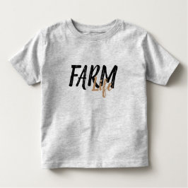 素朴でシックなFARM LIFE in script | トドラーTシャツ